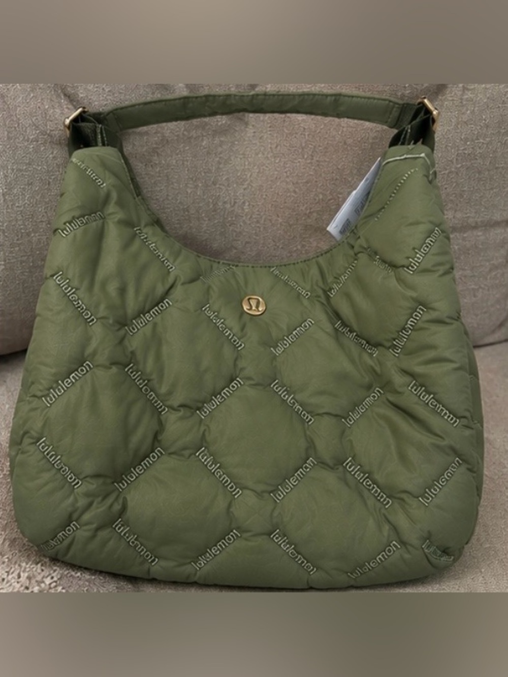 lululemon athletica Olive Quilted Shoulder Tote
